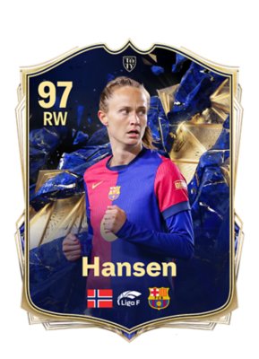 Imagem de escolha de jogador para a TOTY — Caroline Graham Hansen jogando pelo Barcelona