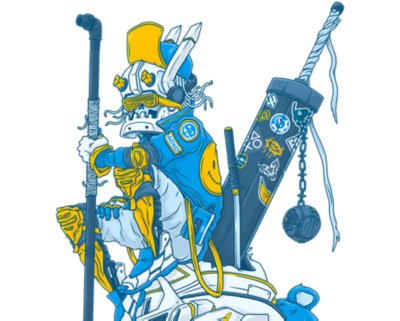 Getekende illustratie van een robotpersonage.