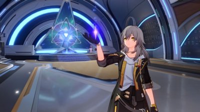 崩壊：スターレイル スクリーンショット キャラクターが手の中で光を放つ物体を見ている