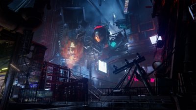 Ninja Gaiden 4 screenshot showing the city of near-future Tokyo