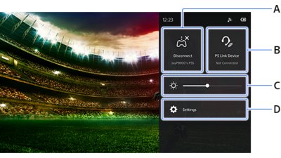 Menú rápido de PS Portal.